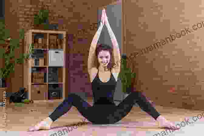 A Woman In Warrior Pose, With Her Arms Extended Overhead And Her Legs Spread Wide Apart. Finding Warrior Pose Priya Doty