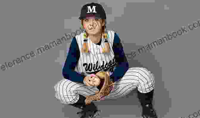 Black And White Photograph Of Andrea Middleton, A Young Woman In A Baseball Uniform, Holding A Bat Over Her Shoulder. Play Ball: The Why ANDREA MIDDLETON