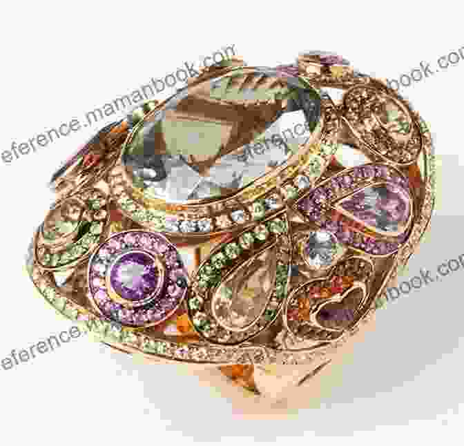 Tapestry Of Emotions Ring Featuring A Vibrant Gemstone Surrounded By An Intricate Web Of Metalwork, Representing The Multifaceted Nature Of Human Emotions Six: Pieces Of The Past Vol 6